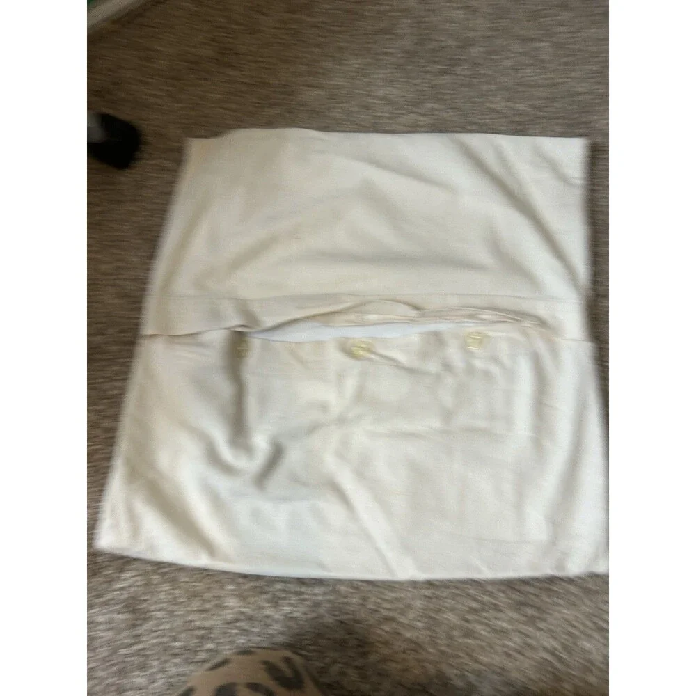 POTTERY BARN Paisley Medallion Pillow Cover Tan Golden Wheat Cotton Button 24”
